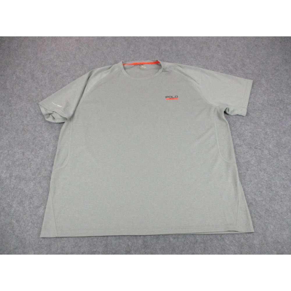 Polo Sport Shirt Mens 2XL XXL Gray Orange Ralph Lauren Performance Thermo Vent